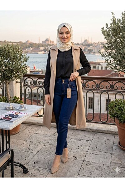 OwenLife Reepi̇ Jeans Darpaça Dark Blue High Waist Boy:100Cm Islamic Clothing