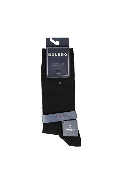 Bolero Erkek Premium Dikişsiz 12'li Pamuk Çorap Kare Siyah