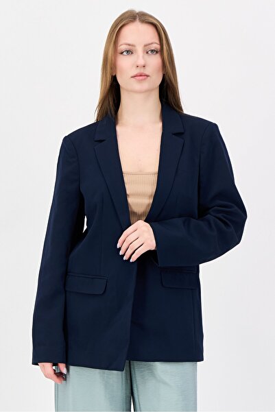 Fire & Glory Women Regular Fit Solid Casual Blazer, Navy