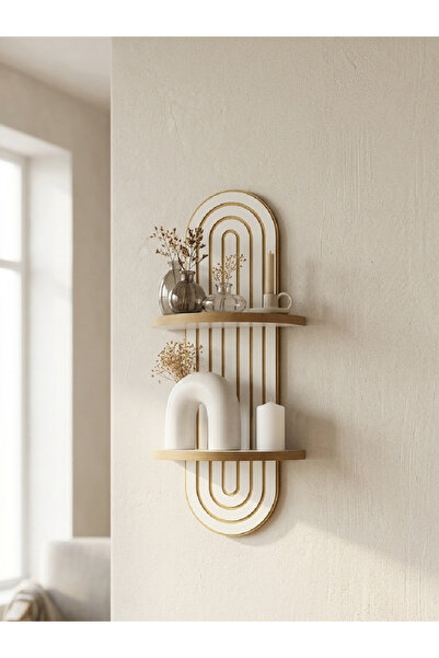 Wooden Factory White Decorative Wall Shelf