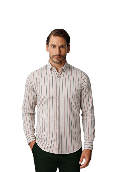 İgs Green Pinstripe Dynamic Fit Long Sleeve Shirt