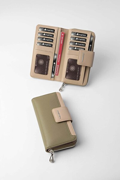 CENGİZ PAKEL Lucia Women's Wallet 65268 - Khaki/Mink