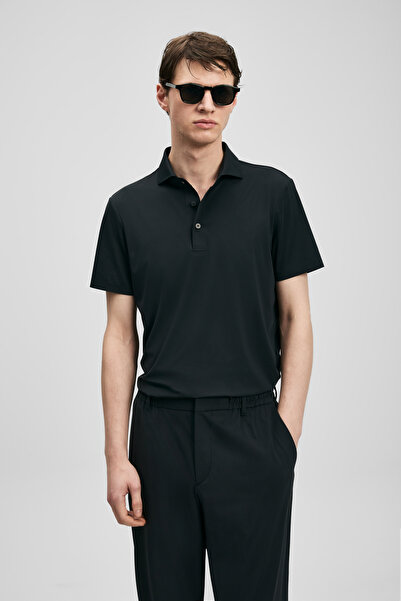 Lufian Tricou polo Spencer Smart pentru bărbați, negru