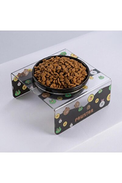 Pawstar Osaka Tekli Seramik-Pleksi Mama ve Su Kabı-Kedi Köpek Mama Su Kabı