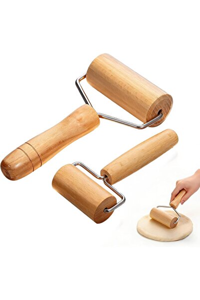 Arabest مجموعة من 2 عصا تدقيق صغيرة خشبية للعجين، عصا تدقيق صغيرة للبيتزا وال...