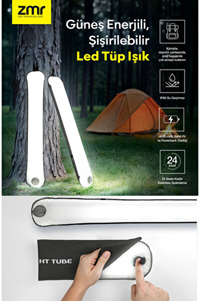 ZMR TAŞINABİLİR - ŞİŞİRİLEBİLİR GÜNEŞ ENERJİLİ KAMP FENERİ (USB+TYPE-C FİŞ) 6...