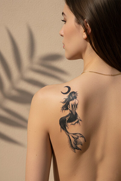 pivok Deniz Kızı ve Hilal Figürlü Dövme - Yarı Kalıcı / 1 Ay Kalıcı Tattoo