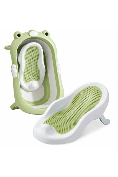 Little Mom Set Cadita pliabila pentru bebelusi green, cu termometru digital, ...