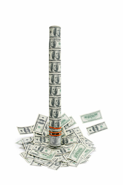 Baloncu Dede Dolar Desenli Konfeti Patlatma Poperi Para Temalı Parti Kutlamas...