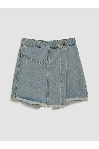 LC Waikiki Fustă-pantalon din denim pentru fete cu talie elastică