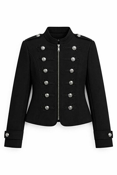 HAZELANNA Napolyon Siyah Blazer Ceket