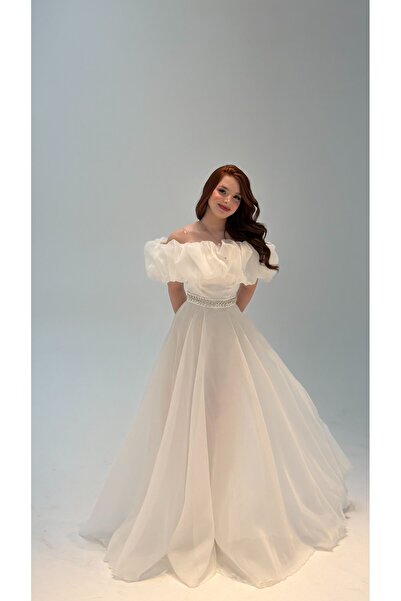 ayşenur Dinçer butik Peri Vibe Abiye Beyaz