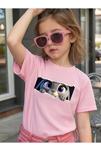 PixelWear تي شيرت Zoo Topia Judy Hopps للأطفال للجنسين كبير الحجم