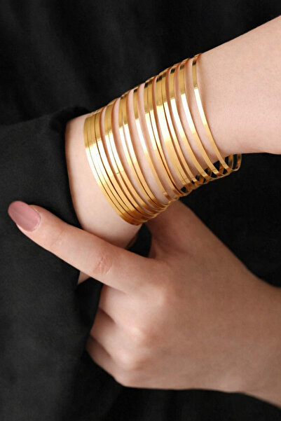 ZDK 10 lu Gold Çelik Ajda bilezik