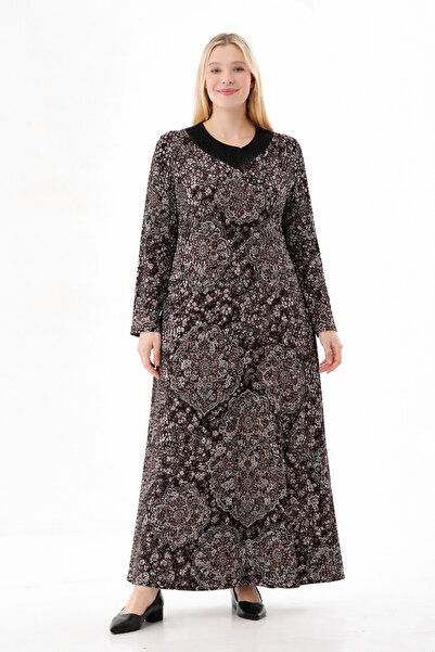 HESNA Rochie neagră de calitate, cu model de șal, mărime mare, Serap, pentru ...