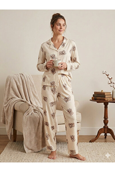 ELORIA Pamuklu Uzun Kollu Pijama Takımı