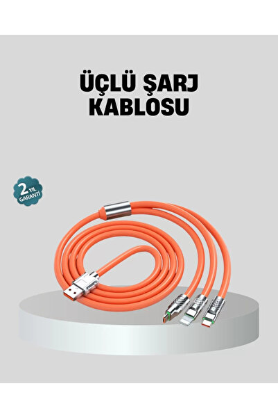 Nemere ÜÇLÜ Şarj Kablosu – Yüksek Hızlı, Dayanıklı ve Uzun Ömürlü İthalat