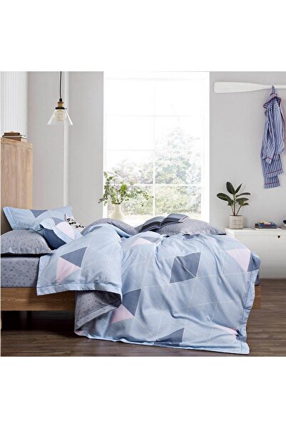 Ferrucci Frochi Light Blue Multicolor Print Duvet Set King, Double 6 Piece Set