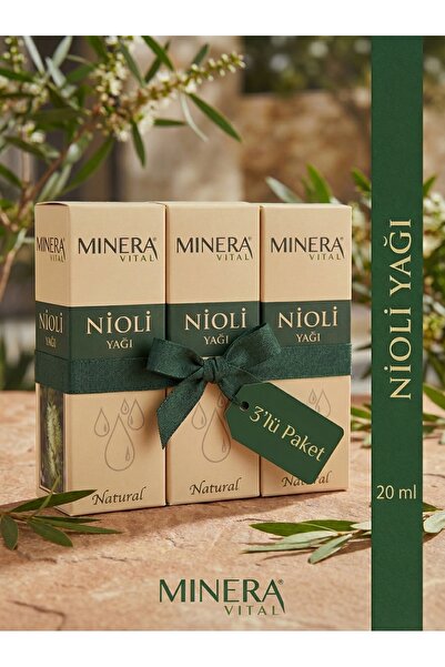 MİNERA VİTAL Nioli Yağı 20 ml (Niaouli Oil) Damlalıklı Cam Şişe (3'lü Paket)