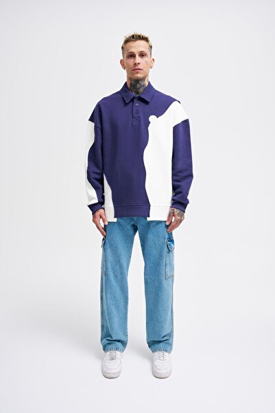 Machinist Ανδρικό φούτερ πόλο με φθαρμένη όψη και κεντητό σχέδιο, σε χρώμα Mi...