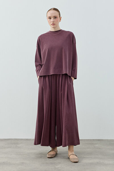 Merwishop Merwish Basic Bamboo Pants Suit 1804 Claret Red