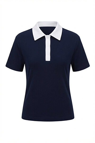 HAZELANNA Μπλουζάκι πόλο με γιακά σε σκούρο μπλε