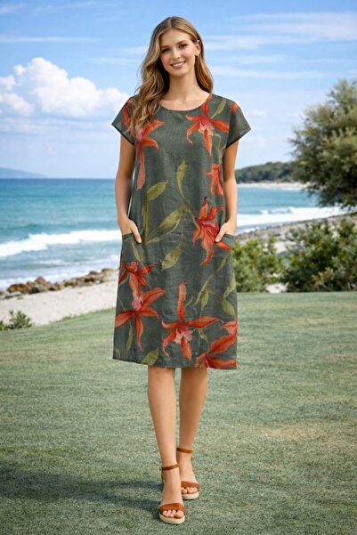 yb yağmur butik Εισαγόμενο φόρεμα καμιζόλα με πλαϊνές τσέπες