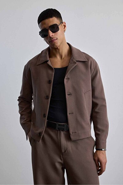 ablukaonline Men's Premium Relaxed Fit Jacket and Pants Set Light Brown