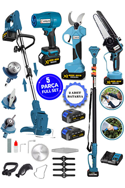 Cros LOMBARD Bluer L-901 5 Li Bahçe Seti Teleskop+Makas 17 Cm Testere Hava Üf...