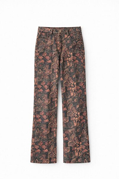 HAZELANNA Colorful Printed Denim Trousers