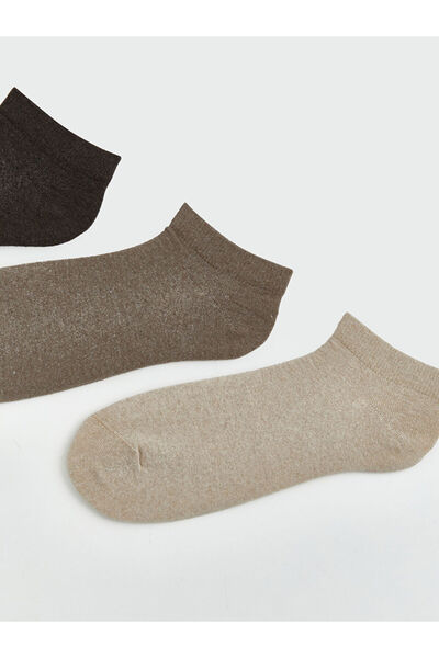 LC Waikiki Brown Men's Booties Socks 3-Pack