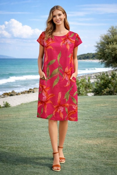 yb yağmur butik Εισαγόμενο φόρεμα καμιζόλα με πλαϊνές τσέπες