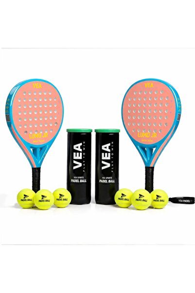 VEA مجموعة مضارب بادل للأطفال من LUMO JR - مضربان للصغار، 2 غطاء + 2 أنبوب كر...