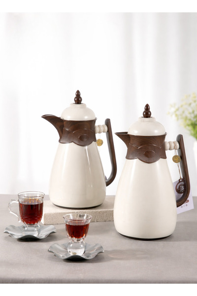 ALQANNAS Trumus 2-Piece Set for Tea and Coffee, Stainless Steel on the Outsid...