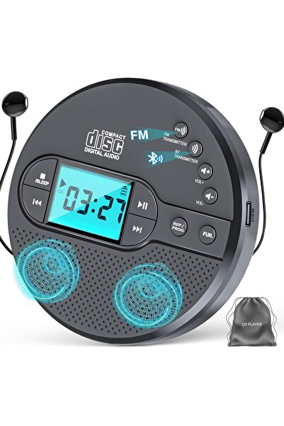 Discmania CD Player portabil Discman cu bluetooth si transmitator FM, baterie...