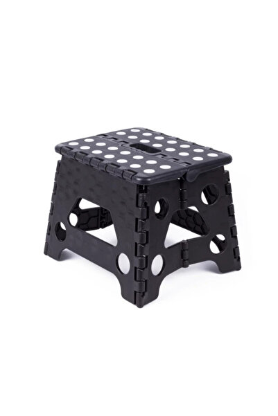 Benson Black/white folding stool, 1 step, 23 x 19 x 19 cm, PP Plastic, capaci...
