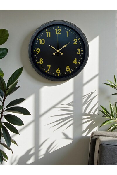 RiverWorld Ρολόι τοίχου River World 40 εκ. Μεταλλικό Standard Μαύρο