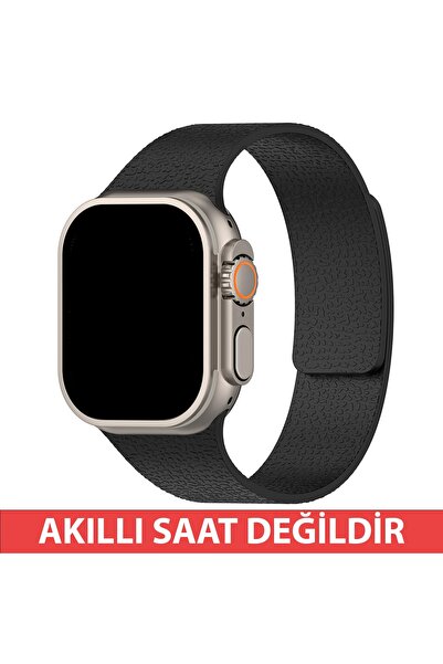 Dexmon Watch 11 10 9 8 7 6 SE - 44 45 46 49mm Uyumlu Deri Görünümlü Silikon M...