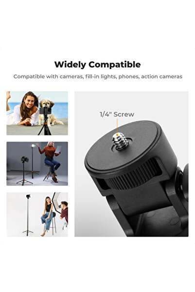 K&F CONCEPT 175CM Bluetooth Selfie Çubuğu & Tripod (1/4'' Evrensel Bağlantı Tipi)