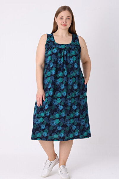 İntensive Γυναικείο βαμβακερό φόρεμα σε μεγάλο μέγεθος σε μπλε ναυτικό χρώμα ...