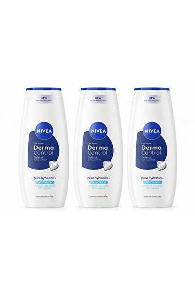 NIVEA Derma Control Shower Gel Set – Intense Hydration & Comfort (3 pcs)