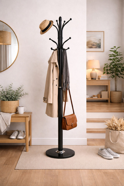 N.zone Elegant Metal Floor Clothes Rack with Modern Design Multi-Hook Garment...
