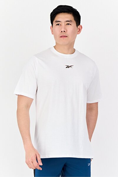 Reebok Men Sportswear Fit Short Sleeve Outdoor T-Shirt, White