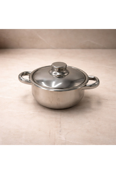 Rivorn Gülsan 16 cm 18/10 Stainless Steel Deep Pot 1.5 Lt Small Size with Ste...
