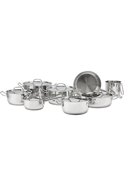 ELLE 14 Piece Stainless Steel Cookware Set 5 Ply with Casseroles and Fry Pan
