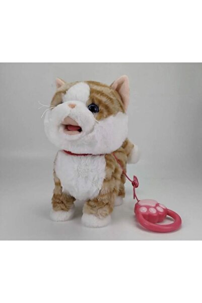 OEM Sese duyarlı dokununca miyavlayan yürüyen tasmalı müzikli peluş kedi