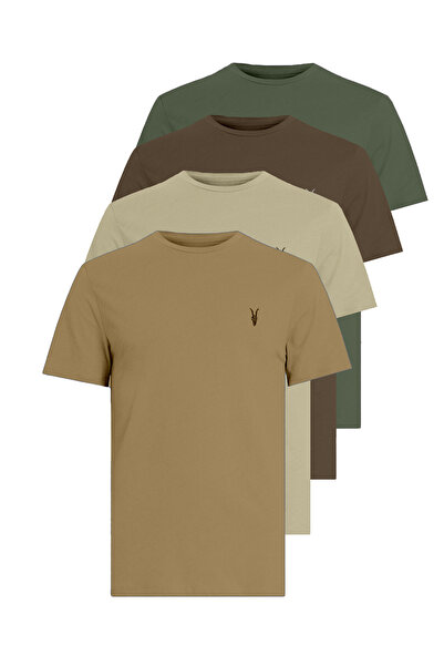 Alvora Men's 4-Piece 100% Cotton Standard Fit Basic Relaxed T-Shirt Pack