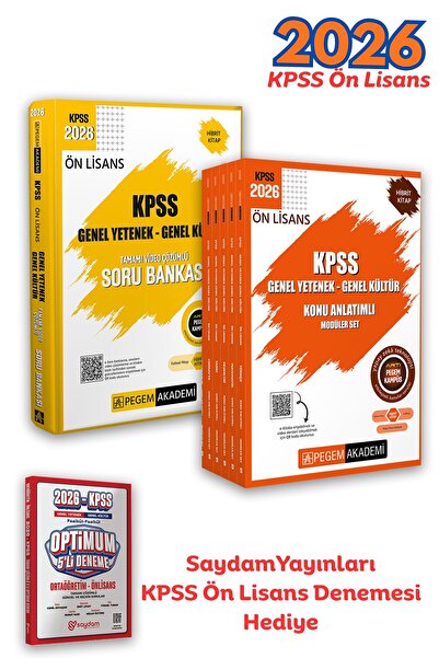 Pegem Akademi Yayıncılık 2026 KPSS Ön Lisans Konu Anlatımlı Modüler Set - Sor...