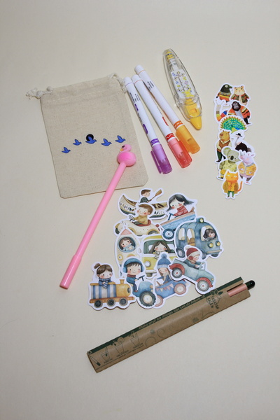 Leapin Craft Sticker ve Renkli Kalem Paketi/Çocuk hediye ve keşif kutusu