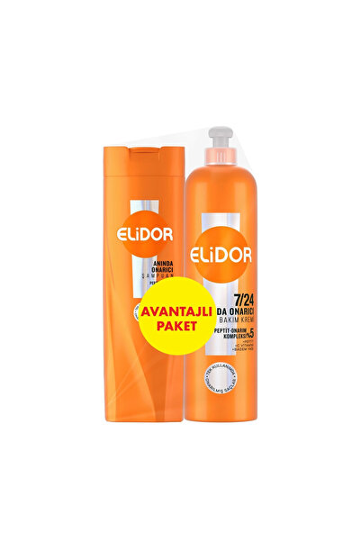 Elidor Repairing Hair Care Set (Hair Care Cream 240 ml + Shampoo 200 ml)